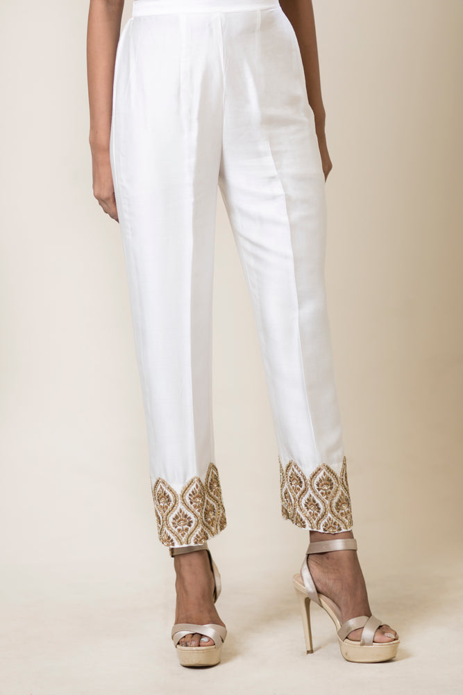 Buy online Embroidered Straight Pant from Skirts, tapered pants & Palazzos  for Women by Sahila The Label for ₹569 at 68% off | 2024 Limeroad.com